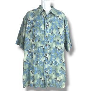 L.L. BEAN Outdoors Men's Tropical Print Button Up Shirt 44 XL Tall  Vacation